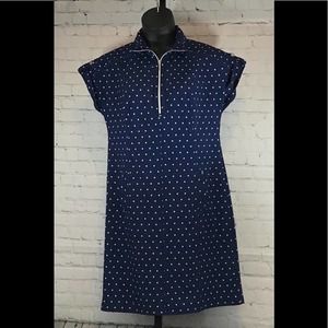 Chico’s Zenergy   Polkadot Dress Blue  Size 10